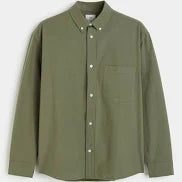 Olive green button-down long sleeved shirt